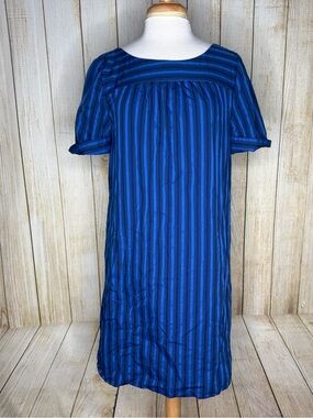 Anthropologie HD in Paris Blue Stripe Mini Shift Dress